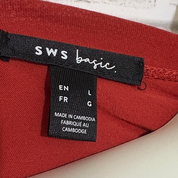 SWS BASIC Women's V-Neck Rust Top, size large, long sleeve - Picture 2 of 6